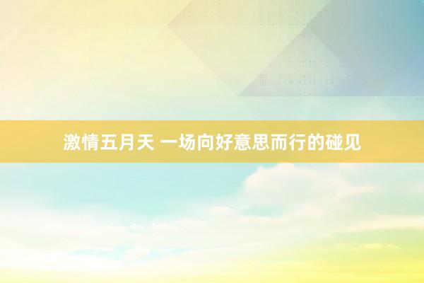 激情五月天 一场向好意思而行的碰见