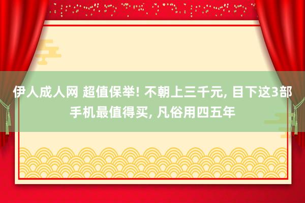 伊人成人网 超值保举! 不朝上三千元， 目下这3部手机最值得买， 凡俗用四五年