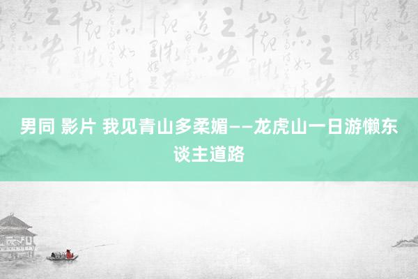 男同 影片 我见青山多柔媚——龙虎山一日游懒东谈主道路